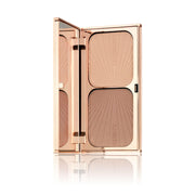Charlotte Tilbury palette front view shows duo and compact for quick sculpting