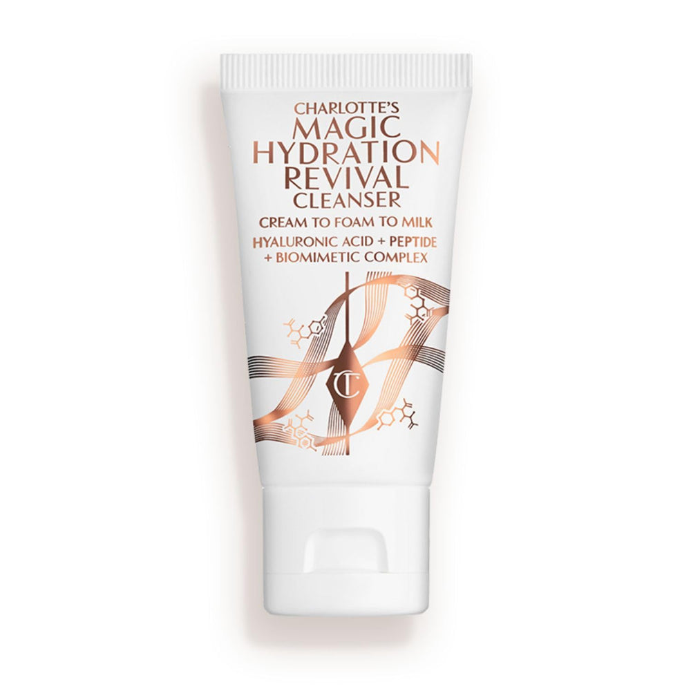 Charlotte Tilbury front bottle shows elegant packaging and makes cleanser easy to identify