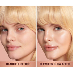 Charlotte Tilbury open cap and dispenser showing applicator, makes controlled application easy