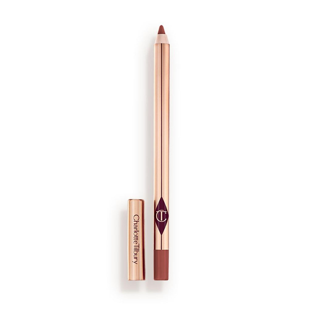 Charlotte Tilbury front view of Hot Gossip pencil showing shade and slim design benefit