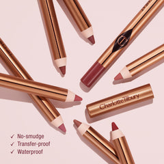 Charlotte Tilbury texture stroke of Foxy Brown showing rich, blendable color payoff