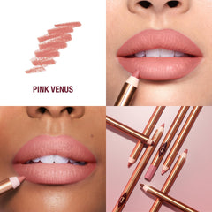 Charlotte Tilbury pencil tip close-up demonstrating precise point for accurate lip shaping