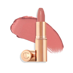 Charlotte Tilbury front closed lipstick showing sleek packaging and premium finish benefit