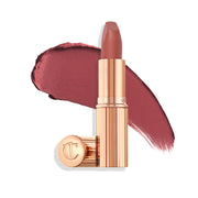 Charlotte Tilbury front packaging showing lipstick and benefit of elegant presentation