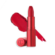 Charlotte Tilbury front packaging of Matte Revolution showcasing brand and elegant red finish