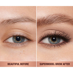 Charlotte Tilbury Soft Brown texture swatch showing buildable tint