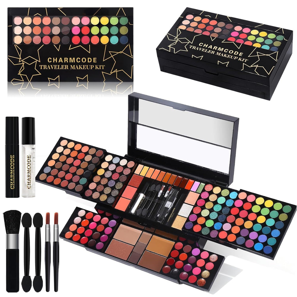 CHARMCODE front view of open kit showing organized compartments and color range for convenience