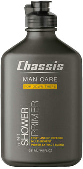 Chassis shower primer front packaging showing clear brand and use benefit