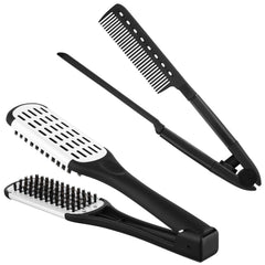 CHENGU double-sided clamp brush front view showing ergonomic hold and smoothing benefit