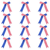 chiduerm front view of 12 patriotic bows showing uniform team look and bold colors