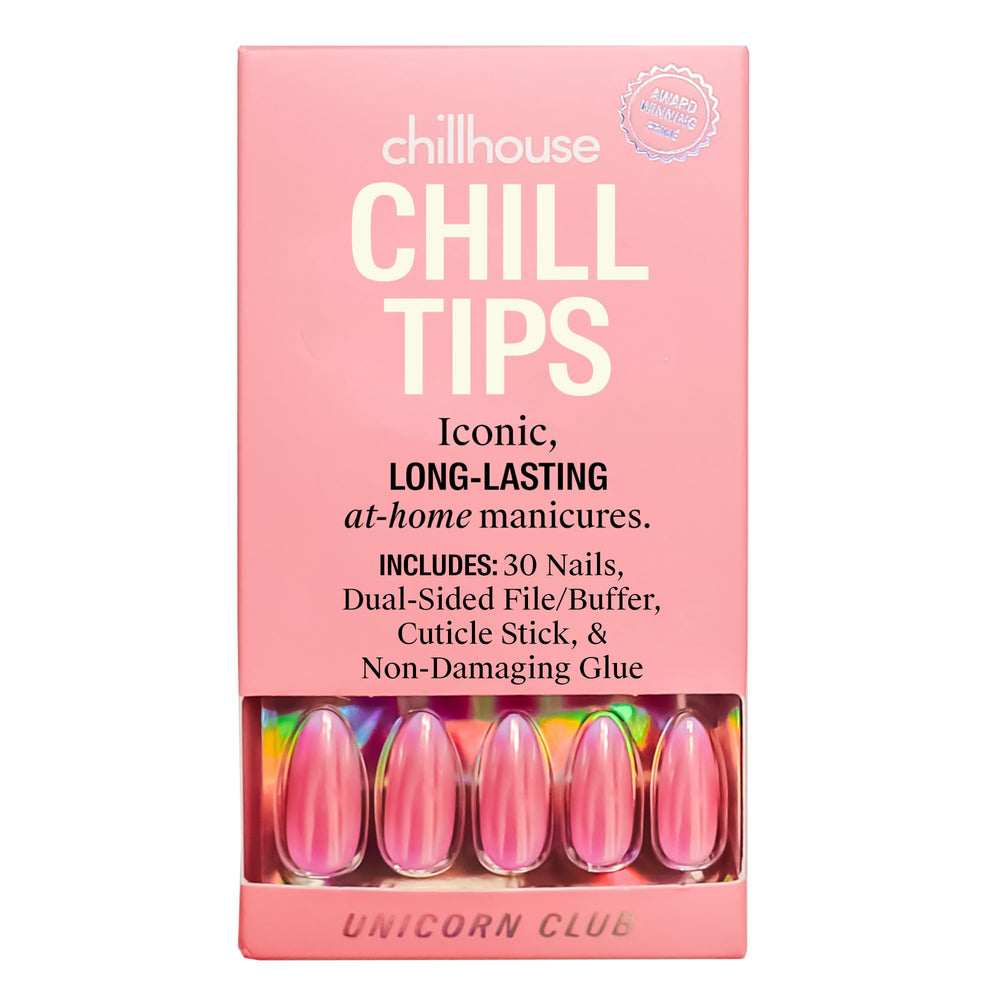 Chillhouse front packaging showing kit contents and benefit of easy salon-quality nails