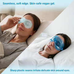 CHILLTHERAPY mask contoured on mannequin eye area for precise targeted coverage