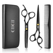 CIICII front view black shears showing sleek finish and professional grip benefit