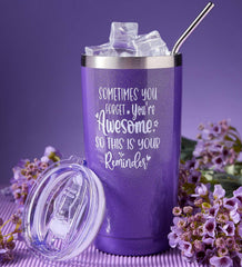 Città Design 20oz tumbler closeup with inspiring message and durable finish