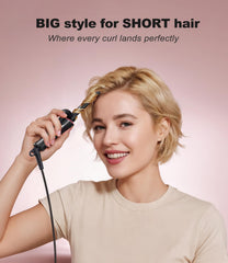 CIVEYA ceramic barrel close-up with argan oil infusion for shinier hair