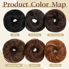 CJL HAIR mini messy bun worn in a topknot, adds instant volume