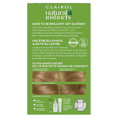 Clairol side label closeup showing ingredients and vegan note for informed shoppers
