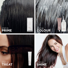 Clairol Activator bottle pouring, illustrating developer mixing for lasting color