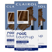 Clairol compact front view showing medium brown powder for quick root fixes