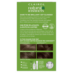 Clairol Natural Instincts kit contents displayed with applicator and gloves