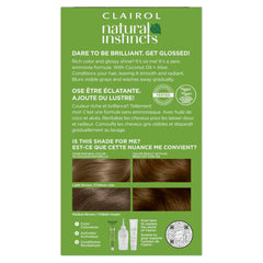 Clairol Natural Instincts open box displaying all included kit contents