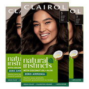 Clairol Natural Instincts front packaging showing kit and shade - clear benefit: easy selection