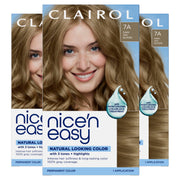 Clairol Nice'n Easy pack front showing shade 7C and benefits