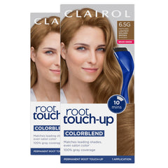 Clairol root touch-up front packaging showing kit benefits