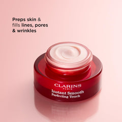 Clarins primer open cap showing ultralight melting texture for smooth application