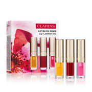 CLARINS trio front packaging showing three mini lip oils for easy gifting