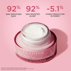CLARINS cream texture close-up highlighting smooth, hydrating finish