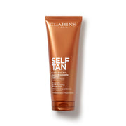 Clarins front packaging showing bottle and product name, conveys trusted brand