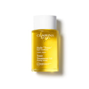CLARINS front bottle view showing label and volume, highlights brand trust