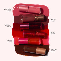 CLARINS close-up of watery texture showing buildable pigment and lightweight feel