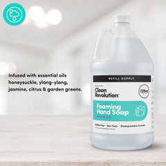 Clean Revolution foam lather closeup demonstrating silky foam and gentle cleanse