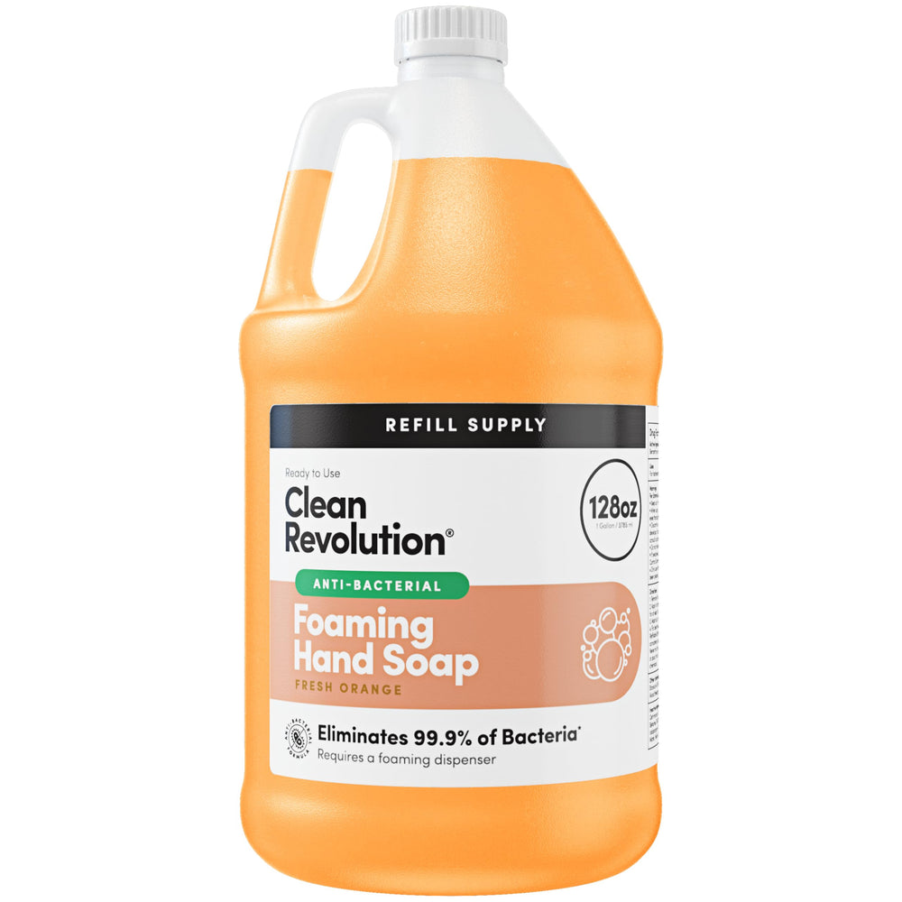 Clean Revolution front gallon label showing product name and size, clear purchase benefit