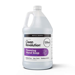 Clean Revolution front label on 128oz refill showing product benefits