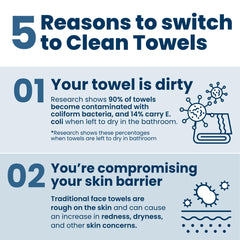 Clean Skin Club towel removing makeup demonstrating gentle cleansing action