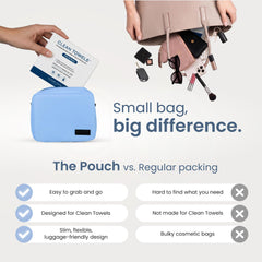 CLEAN SKIN CLUB pouch nylon texture close-up showing scuff-resistant long-lasting benefit