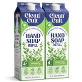 Cleancult front packaging showing recyclable paper refill and benefits