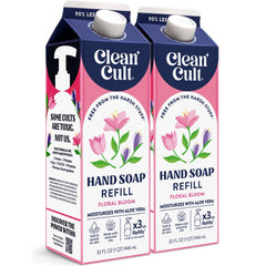 Cleancult front packaging showing floral bloom refill and eco benefit