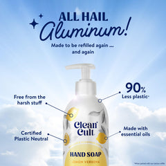 Cleancult pouring paper refill into bottle demonstrating easy low-waste refill