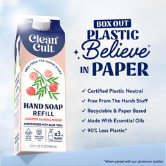 Cleancult close-up of paper-based container material demonstrating reduced plastic use