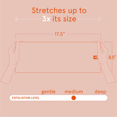 Cleanlogic cloth stretched in hand to show reach and easier coverage