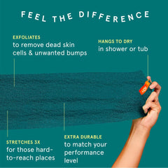 Cleanlogic cloth in shower use demonstrating improved skin cleansing benefit