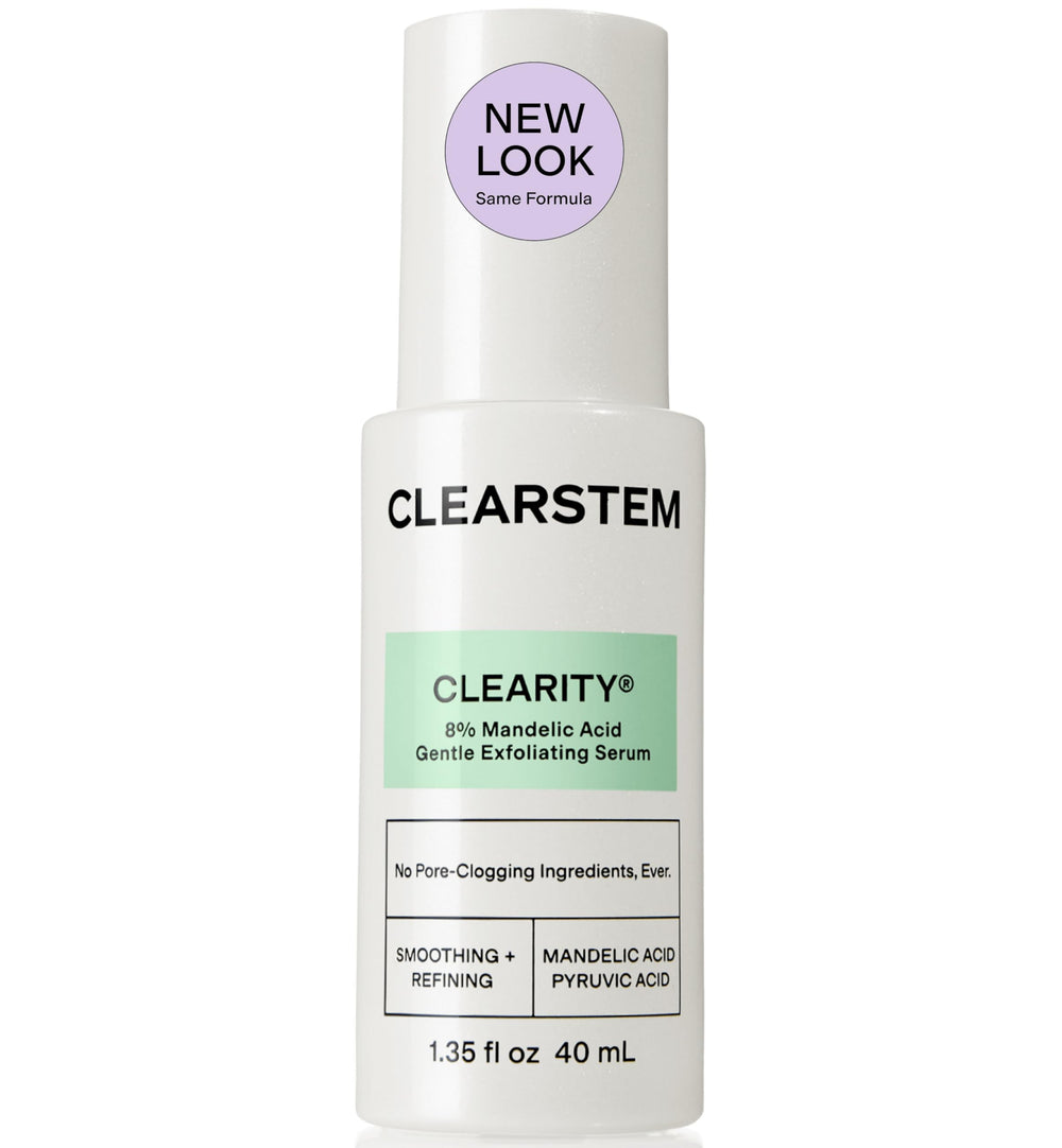 CLEARSTEM front bottle showing clear serum and label for easy identification and use