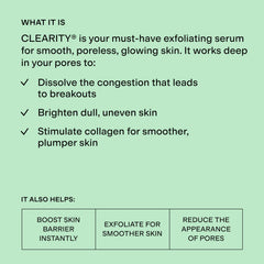CLEARSTEM close-up of serum texture highlighting smooth absorption and gentle exfoliation