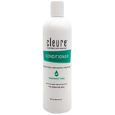 Cleure conditioner front bottle showing clean hypoallergenic packaging and gentle formula benefit