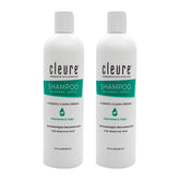 Cleure front view of two bottles showing clean packaging and hypoallergenic benefit
