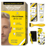 Cleverman front packaging showing Lightest Blond shade and included tools for quick results